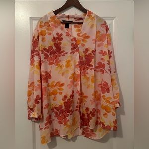 NWT! $59! Investments Shirt Long Sleeve Floral Size 3X